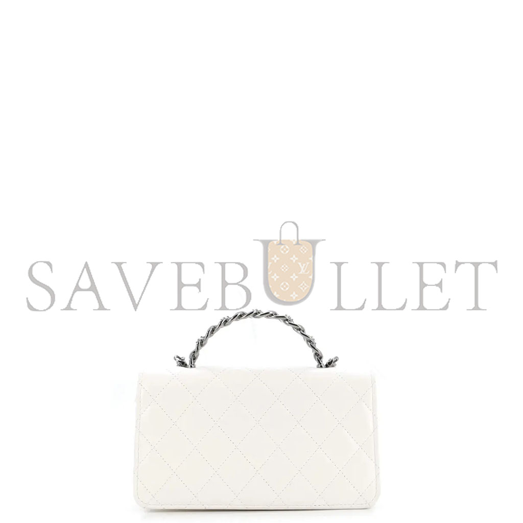 CHANEL MASTER WHITE LEATHER HANDBAG (18.5*11*6cm) 